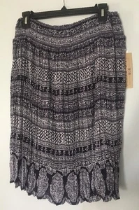 Life Style dunkelblau Falten gefüttert kleiner Rock knielang schön neu mit Etikett $ 46 - Bild 1 von 8