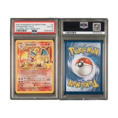 Pokémon Celebrations 2021 Charizard Holo Classic Collection 4/102 PSA 4. - Image 1 of 2