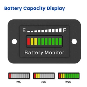 Car Battery Indicator 12V 24V 48V 60V 72V LED Meter Gauge Monitor for Golf Cart - Picture 1 of 9
