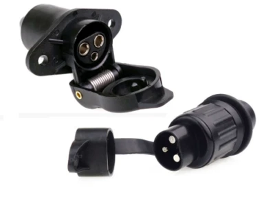 Anhänger Traktor Stecker Steckdose 3-polig nach DIN 72575 + DIN 9680 6-24 Volt - Bild 1 von 4