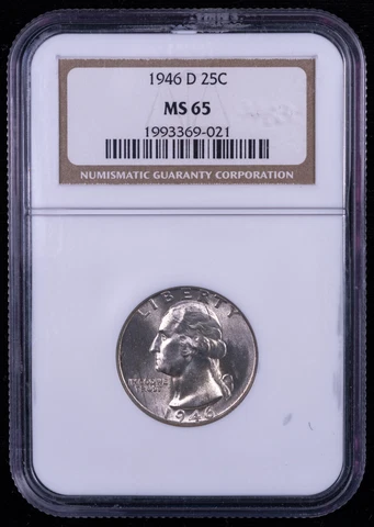 1946-D Washington Silver Quarter - NGC MS65 - NB12 (021) Cover