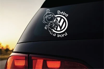STICK CRÉA Sticker autocollant Bébé A Bord compatible pour VW volkswagen