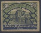 723582) Fahr- oder Geldschein der Straßenbahn Breslau Schlesien 