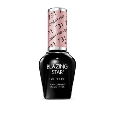 Blazing Star Gel Polish Lacquer Set UV Colour 731 - Chunky Pink