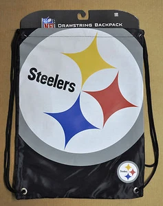 Pittsburgh Steelers Back Pack/Sack Drawstring Bag/Tote NEW Backpack BIG LOGO - Picture 1 of 2