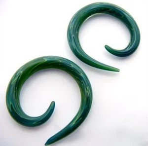 NEW COLOR BLUE MOON PYREX GLASS 4G PLUGS SPIRALS - Picture 1 of 1