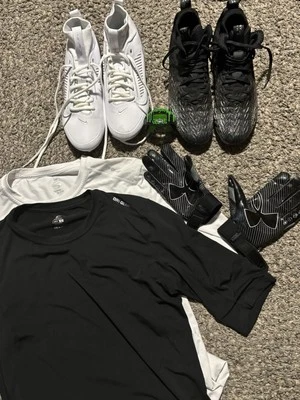 Football Sportswear bundle - X2 shirts, Pair gloves, mouthpiece, and X2 cleats - Image 1 of 4