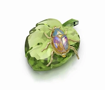 Swarovski Crystal SCS 2024 Beetle On Leaf Crystal Metal Figurine #5668764 New - Image 1 of 4