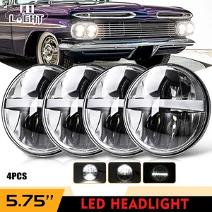 4x 5,75" LED Scheinwerfer Hi/Lo Angel Eyes E-Prüfzeichen für Impala El Camino - Bild 1 von 7