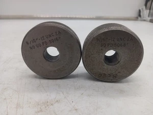 2 PCs 9/16" - 12 UNC 'GO' and NO GO THREAD RING GAUGE 2A Coventry PD 5016" 5068" - Picture 1 of 7