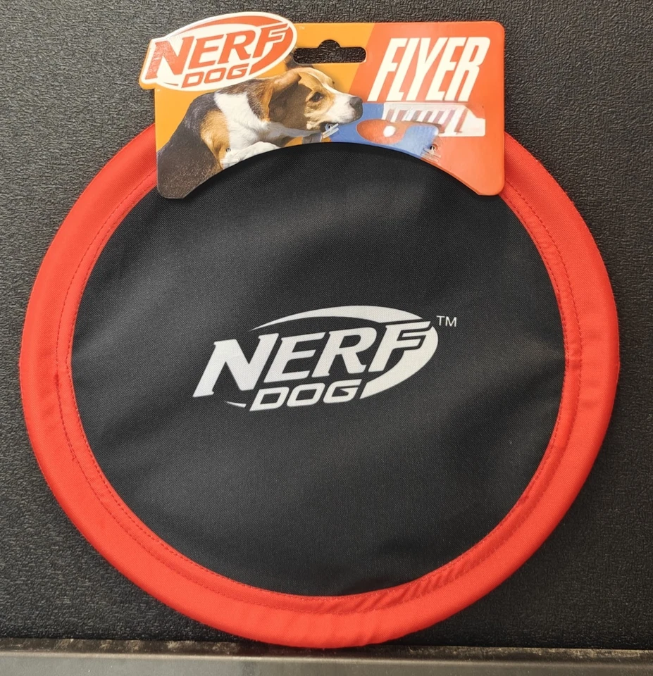 Nerf Dog~ 10'' Nylon Flyer - Black/Red - Image 1 of 2