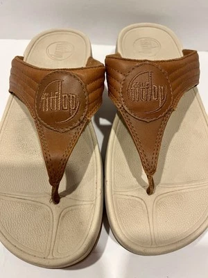 SANDALIAS FITFLOP cuero tostado gamuza debajo US 7 tabla oscilante estilo #030-017 Foto 1 de 4