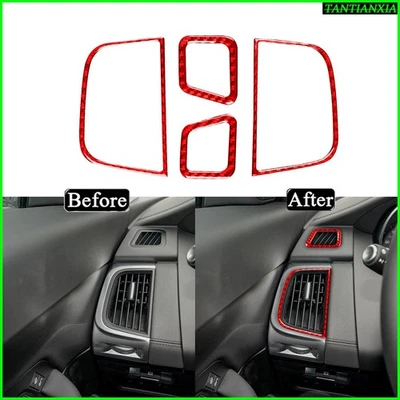 Red Carbon Fiber Console AC Air Vent Outlet Trim For Jaguar E-PACE 2018-20 - Image 1 of 4