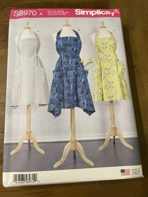 Simplicity Pattern S8970 Misses Full Aprons w/Hem & Trim Variations Sz XS-XL - Image 1 of 2