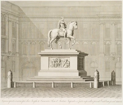 MERZ (*1783) nach ZAUNER (*1746), Reiterstandbild Kaiser Joseph II.,  1806, KSt. - Bild 1 von 4