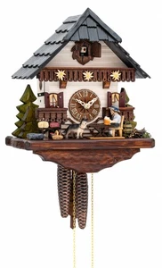 Cuckoo Clock Black Forest house with moving beer drinker KA 1665 EX NEW - Picture 1 of 1