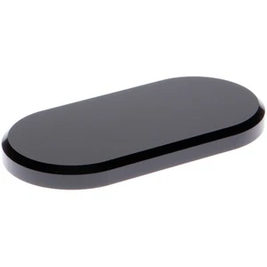 Base de exhibición biselada ovalada acrílica negra Plymor, 6" de ancho x 3" de profundidad x 0,5" de alto - Imagen 1 de 1