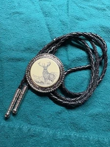 Bolo Tie w/ Bull Elk - Picture 1 of 5