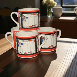 Frank Lloyd Wright Buntglas Design zwei kleine Becher 1993 Art Institute - Bild 1 von 12