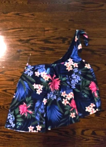 Nuevo con etiquetas Camiseta Tankini Beach House Negra Floral UPF50+ Un Hombro, H4D101 Talla 10 - Imagen 1 de 11