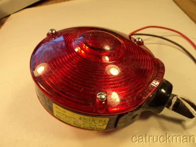 Vintage NOS Signal-Stat Turn-stop-Tail Lamp # 27-145   Lollipop Style Amber/Red - Image 1 of 2