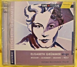 SEALED Elisabeth Grummer Sings Mozart Schubert Brahms Wolf CD - Imagen 1 de 2