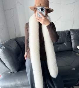 Damen Echt Fuchspelz Schal Tuch Winter Warm Lang Schals Fellkragen Hals Warm - Bild 1 von 20
