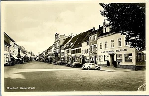 BRUCHSAL Kaiserstrasse Street Scene 1910s Germany RPPC Real Photo Postcard Inn - Picture 1 of 4