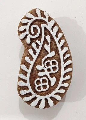 Indian Wooden Textile Stamps Wood Printing Block Floral Stamp Décor Block AZ-7 - Image 1 of 4