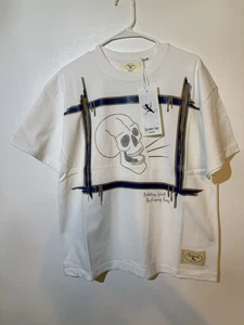 T-shirt Reigning Fury Frame Skull Twist - Bianco/Marrone-Navy Medium - Nuova! - Foto 1 di 4