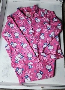 Hello Kitty Snow Flake Girls Size 10 Flannel Pajama Set Top & Pants  - Picture 1 of 10