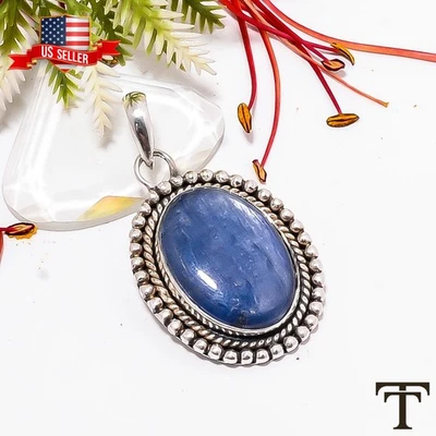 Oferta de Navidad Plata Esterlina KYANITA Piedras Preciosas Garganta Chakra Colgante Joyería Foto 1 de 4