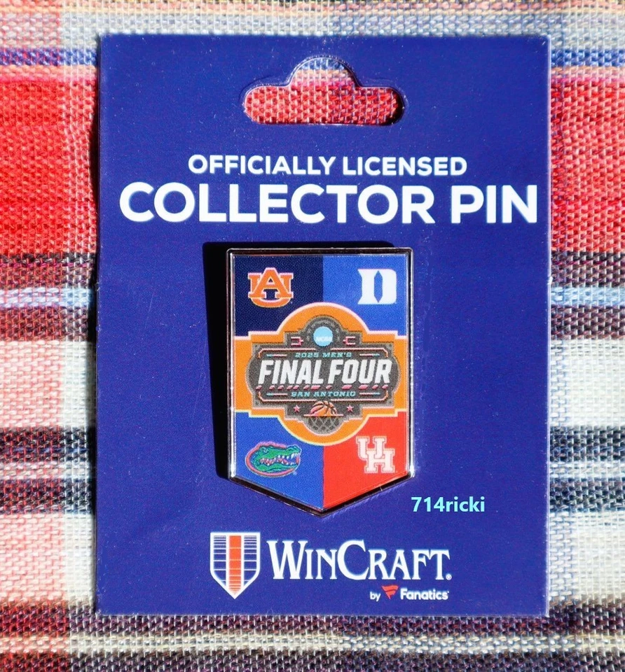 2025 NCAA Hombres Final Four San Antonio Pin Solapa Casn Duke Florida Houston Foto 1 de 1