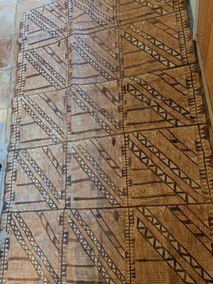 LARGE Vintage Tapa Bark Cloth Panel, Tonga, Polynesian, Fiji 72" x 45" - Image 1 of 4