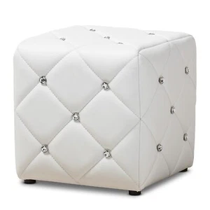Baxton Studio Stacey Modern and Contemporary White Faux Leather Upholstered - Picture 1 of 4