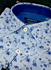 NWT Bugatchi men's S long sleeve button down shirt,Fancy Abstract Floral/Diamond - Picture 1 of 12