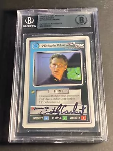 Timothy Carhart signierte Star Trek CCG-Karte Auto Beckett BAS Brampel Hobson - Bild 1 von 3