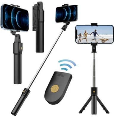 Selfie Stick Tripod Bluetooth Wireless Remote Stand For iPhone Android phone - Image 1 of 4