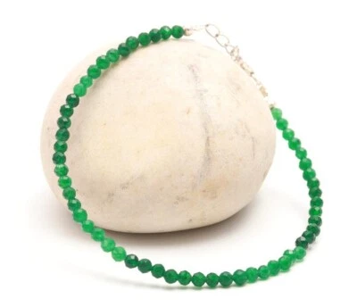 Echter grüner Achat facettierter runder Edelstein 2-3 mm Perlen handgefertigt... - Bild 1 von 4