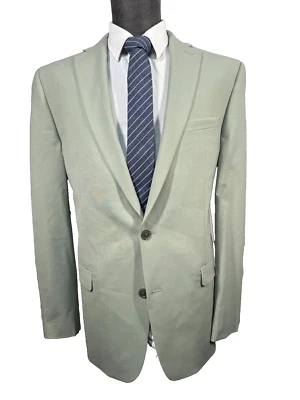 Jaqueta BAR III Masculina Lã Verde Sálvia SLIM FIT STRETCH Terno Casaco Esportivo Blazer 44L - Imagem 1 de 4