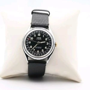 Reloj Manual Oris Vintage Años 80 Médicos Esfera Negra Caja Hombre - Imagen 1 de 6