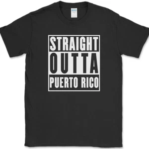 Straight Outta Puerto Rico T-Shirt lustig PR Land Humor Urlaub Text Tee - Bild 1 von 10