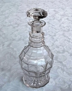 VINTAGE JACOBEAN CLEAR GLASS TRIPLE NECK WINE DECANTER JOSEF INWALD - Picture 1 of 8