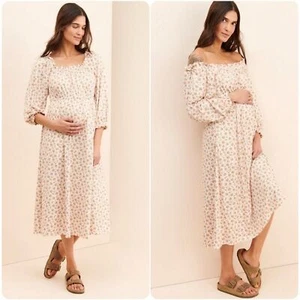 Hutch x Maxey Greene Birdie Floral Square Neck Maternity Dress - Picture 1 of 9