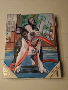 Marmont Hill 14" x 11" Leinwand Gemälde Boston Terrier schöne atemberaubende Kunst  - Bild 1 von 5