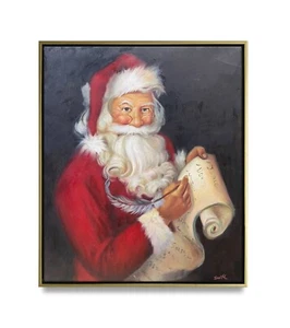 Hungryartist -Original Oil Painting of Santa 20x24 Framed - Picture 1 of 7
