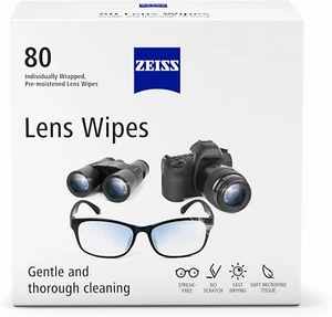 Lingettes nettoyantes pré-humidifiées pour lentilles ZEISS, 80 pièces - Photo 1 sur 13