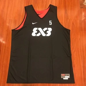 Nike FIBA 3x3 Reversible Basketball Jersey #5 Men's Size XXL Authentic Red Black - Picture 1 of 5