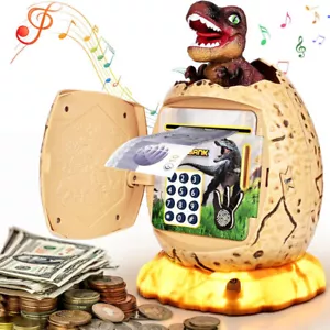 Kinder ATM Spardose Tresor Safe Elektronisch Passwort Dinosaurier Sparschwein DE - Bild 1 von 18