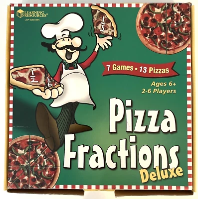 Pizza Fractions DELUXE 7 Games 13 Pizzas Learning Resources 2-6 players - Image 1 of 3